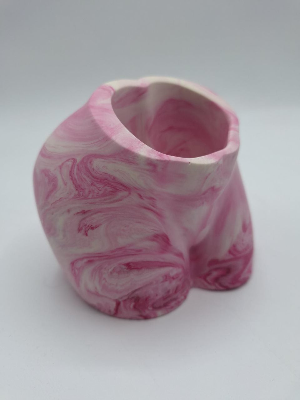 Creek Jesmonite Bum Pot Raspberry Ripple