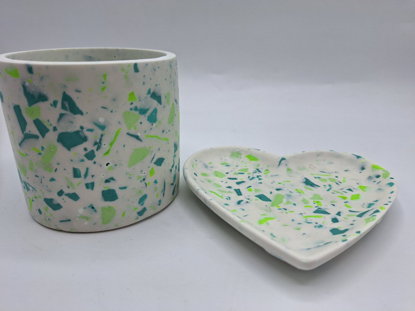 Jesmonite Green Terrazzo Pen/Tooth brush/Make Up Brush Pot