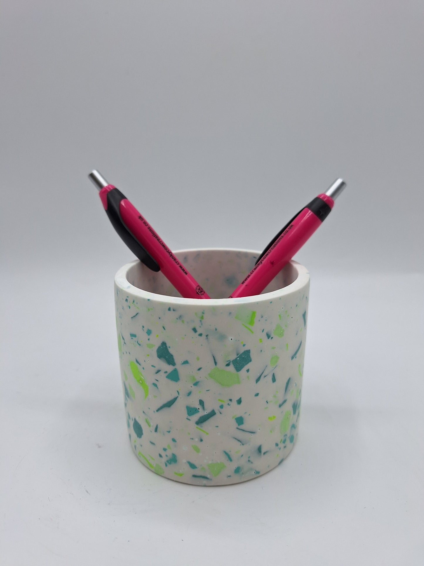 Jesmonite Green Terrazzo Pen/Tooth brush/Make Up Brush Pot