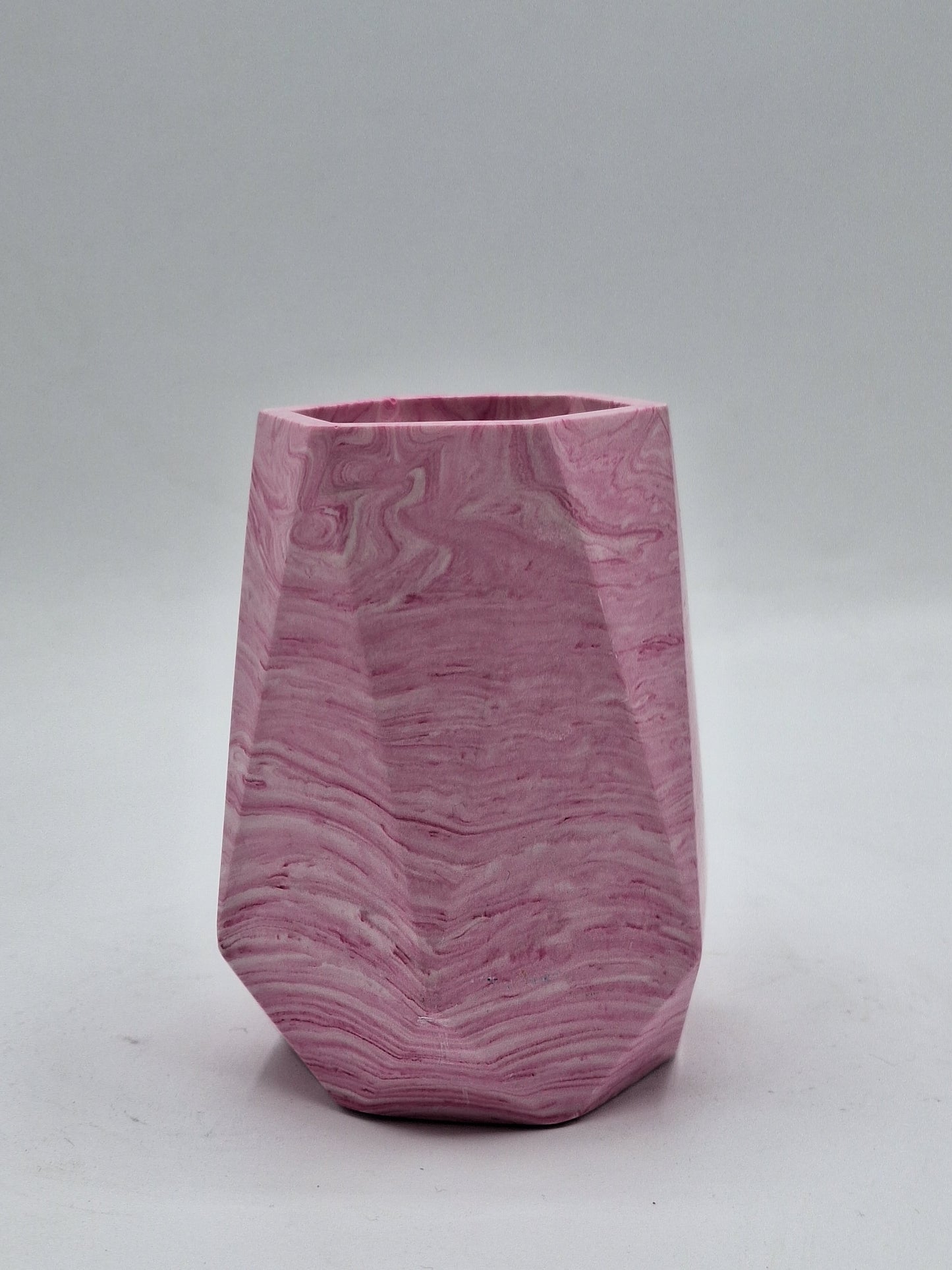 Spire Large Hexagon Jesmonite Trinket Pot in Pink