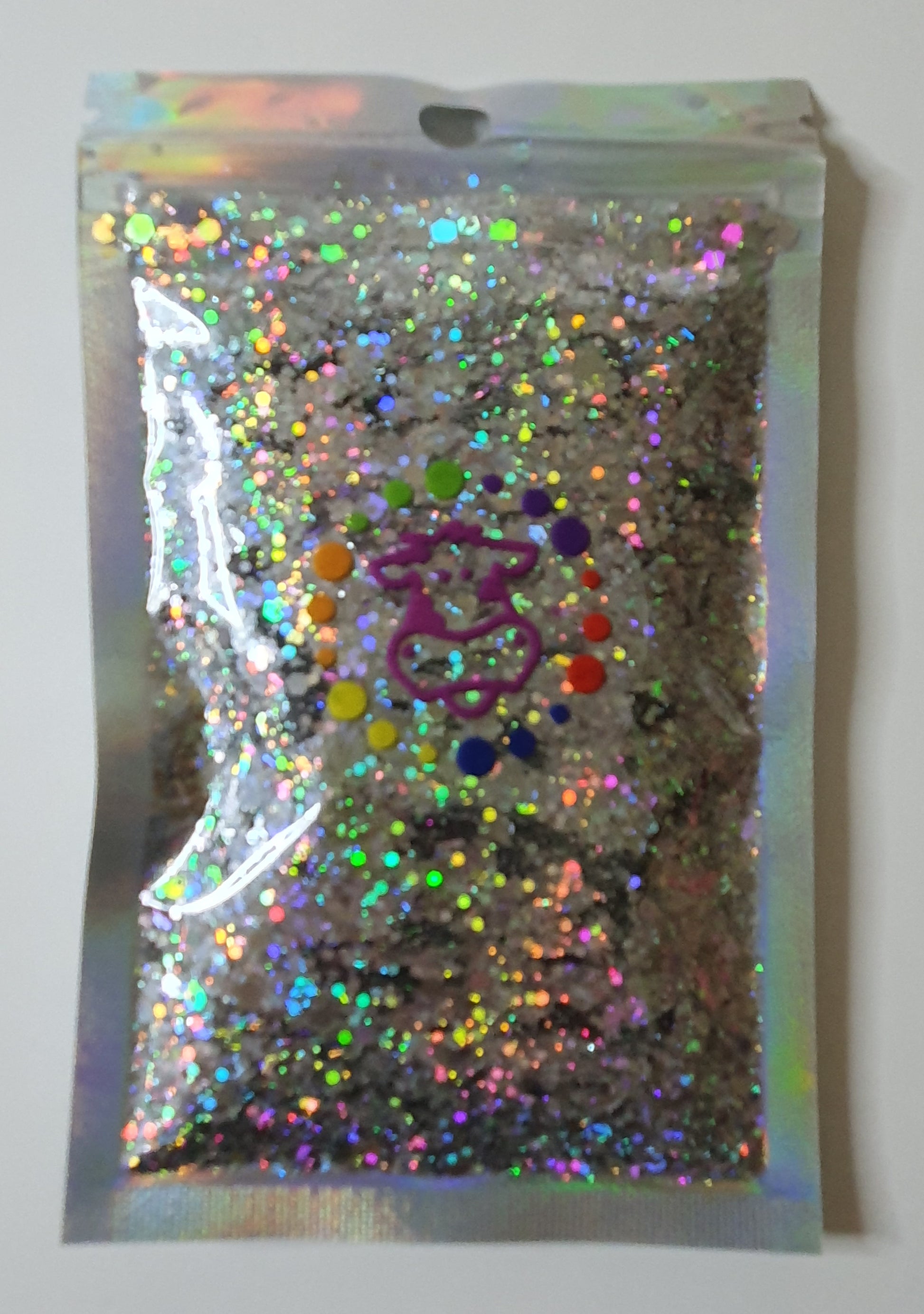 Silver hexagonal chunky holographic glitter