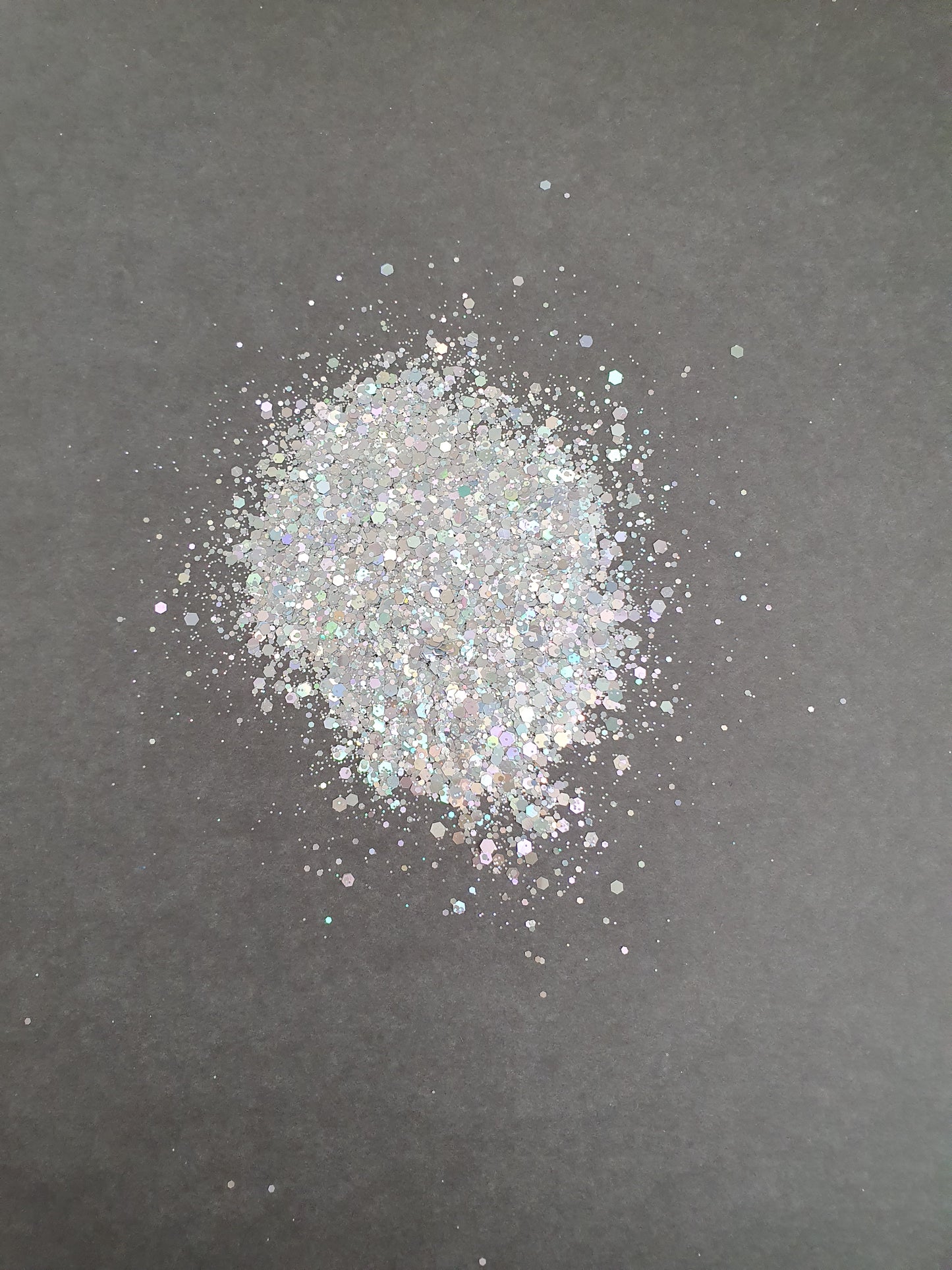 Silver hexagonal chunky holographic glitter