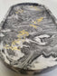 Shizuoka Jesmonite Large Oval Tray in Monochrome and Gold