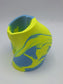 Creek Jesmonite Bum Pot Neon Yellow and blue