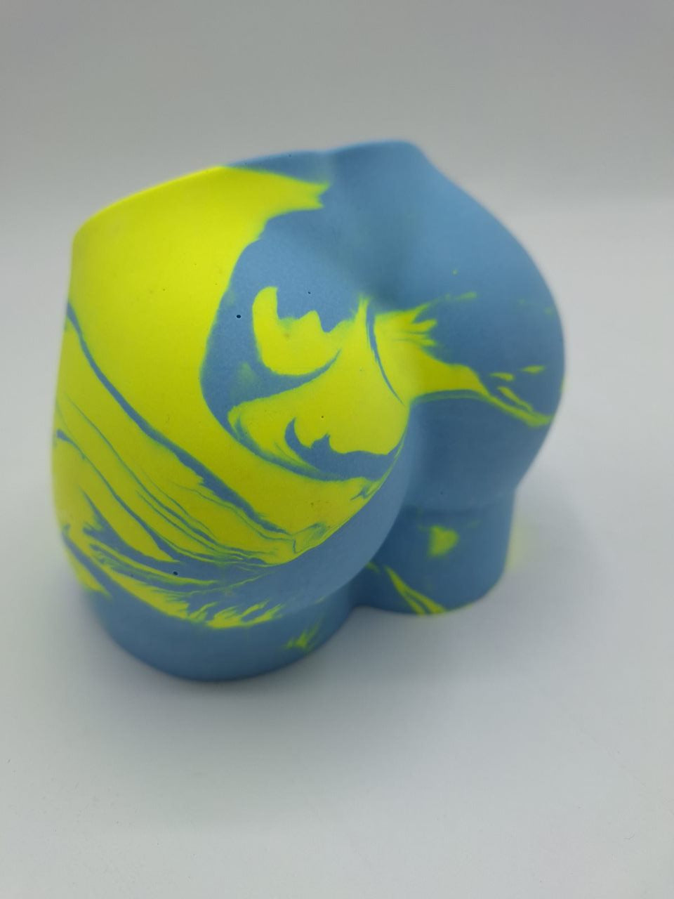 Creek Jesmonite Bum Pot Neon Yellow and blue