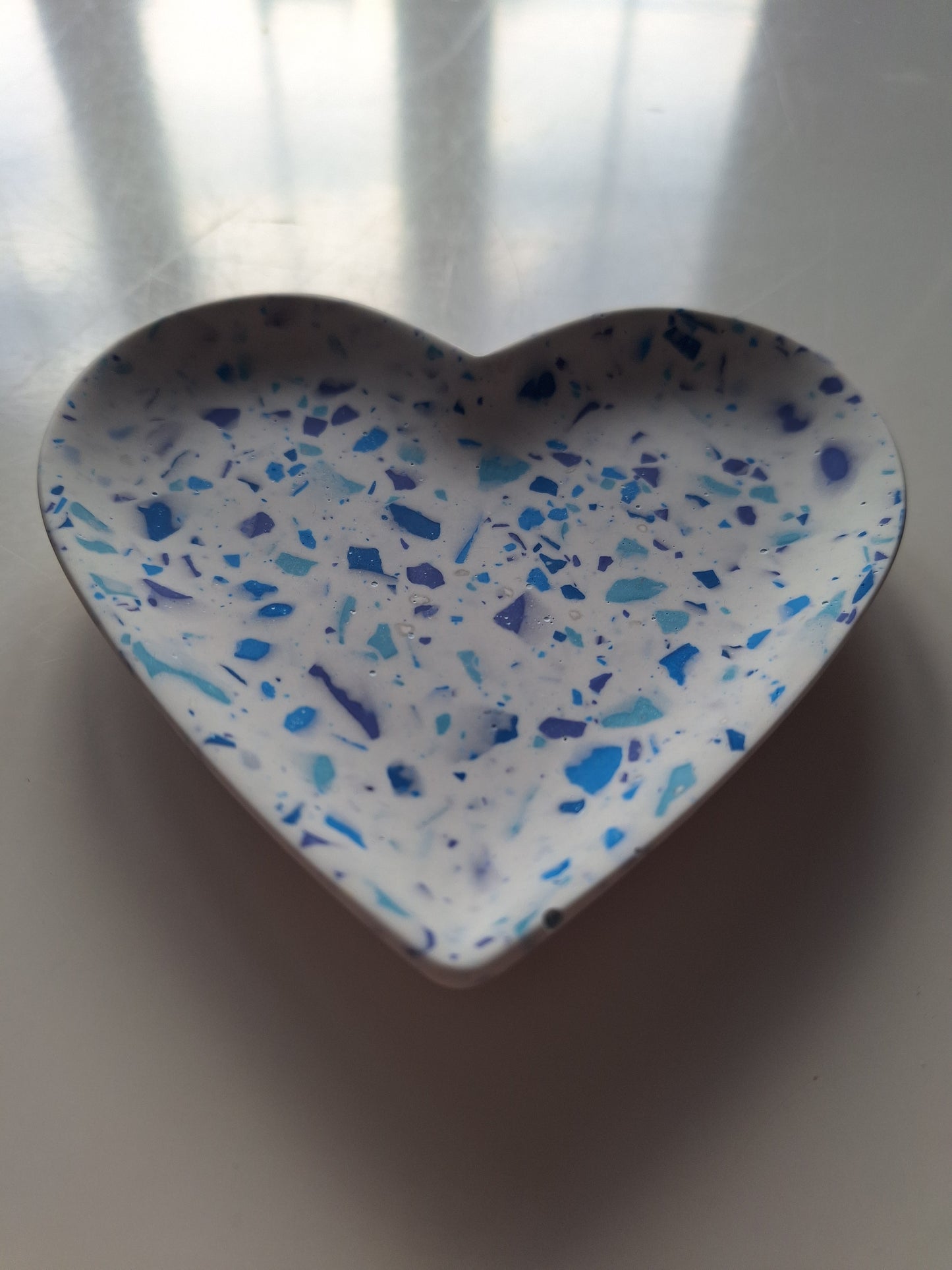 Jesmonite Heart Blue Terrazzo Trinket Dish – Cranky Cow Creations