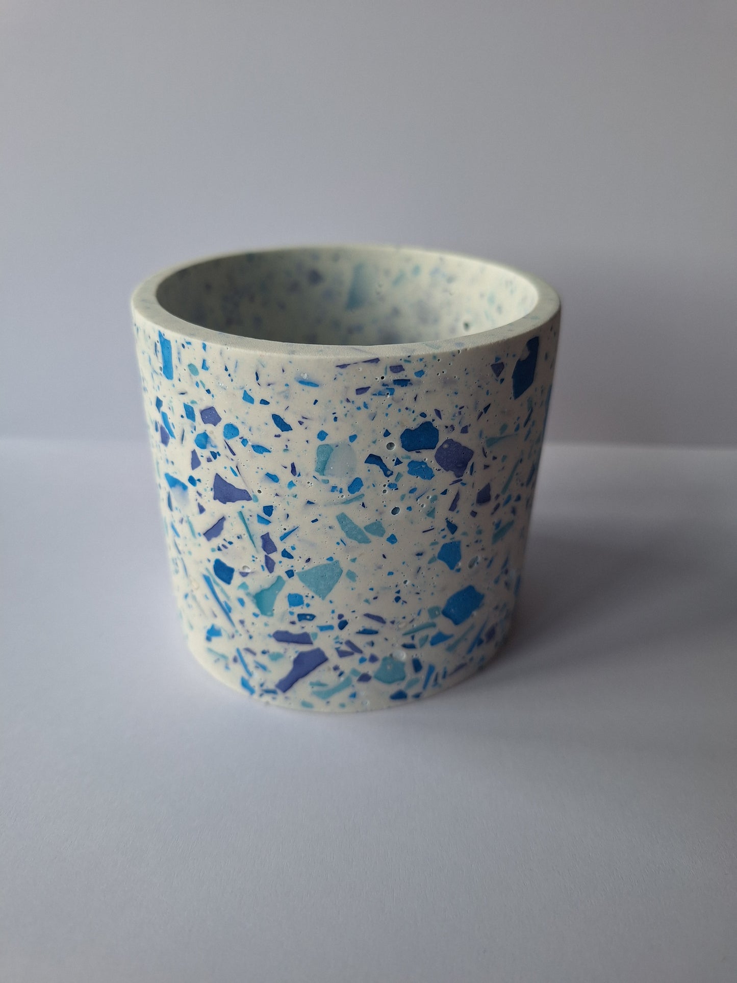 Jesmonite Blue Terrazzo Pen/Tooth brush/Make Up Brush Pot