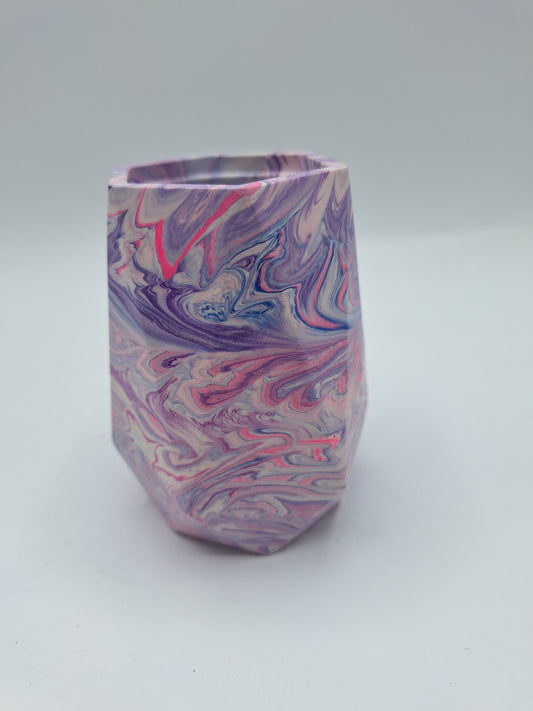 Spire Large Hexagon Jesmonite Trinket Pot in Psychedelic