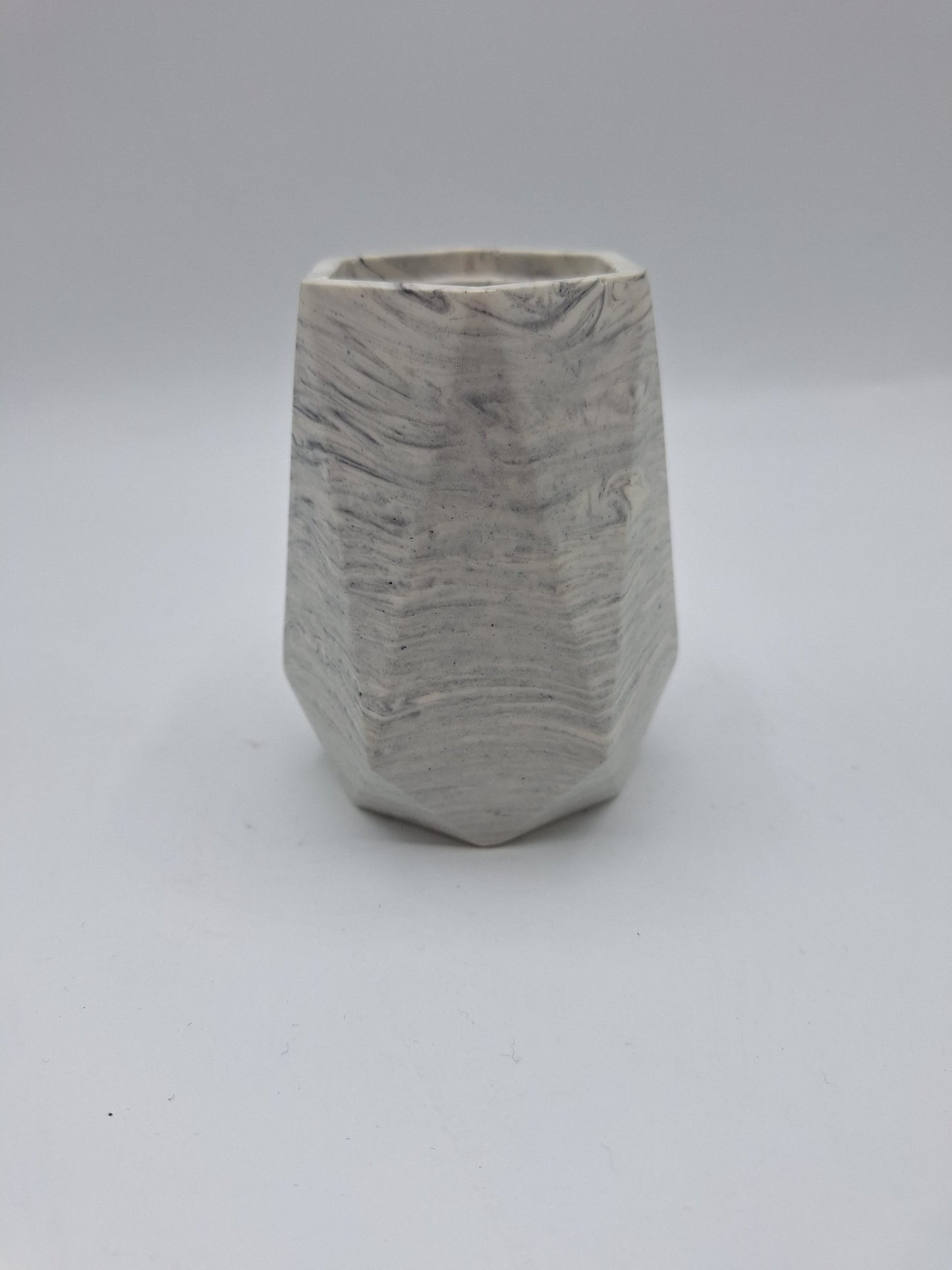 Spire Large Hexagon Jesmonite Trinket Pot in Grey