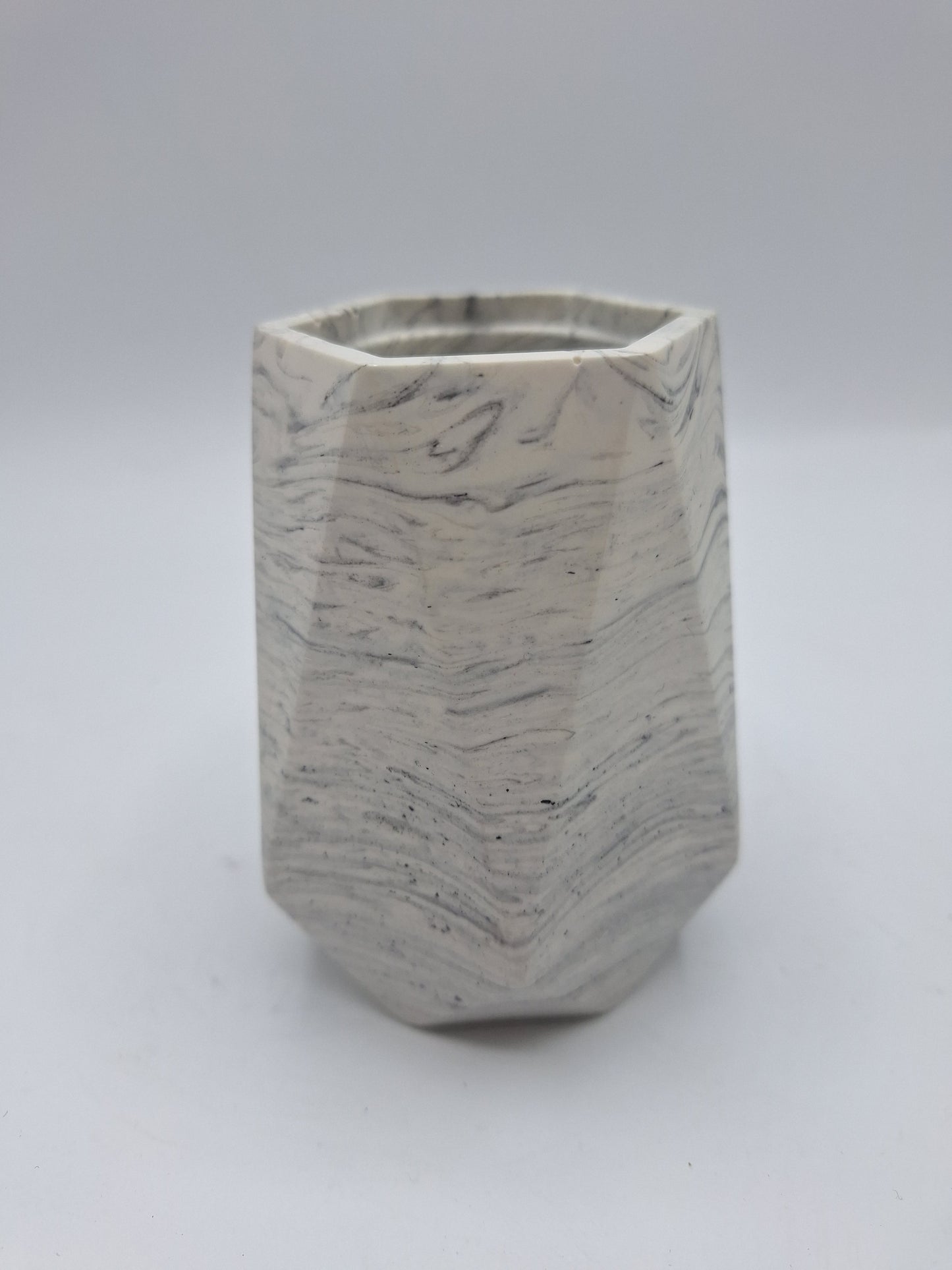 Spire Large Hexagon Jesmonite Trinket Pot in Grey