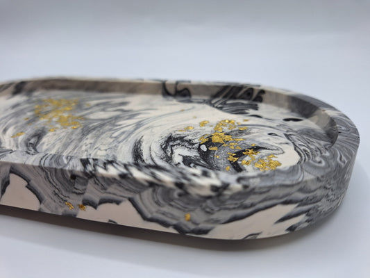 Eco Resin (Jesmonite)  Oval Trinket Tray Craft Box