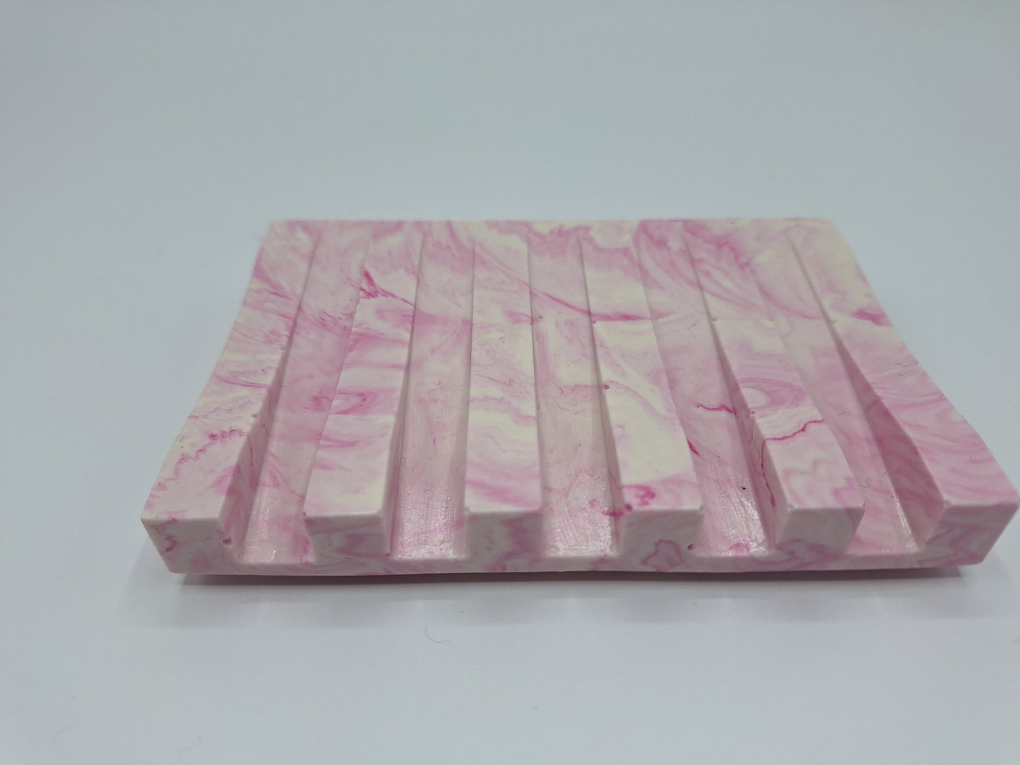 Triumph Jesmonite Angled Soap Dish in Pink Marble