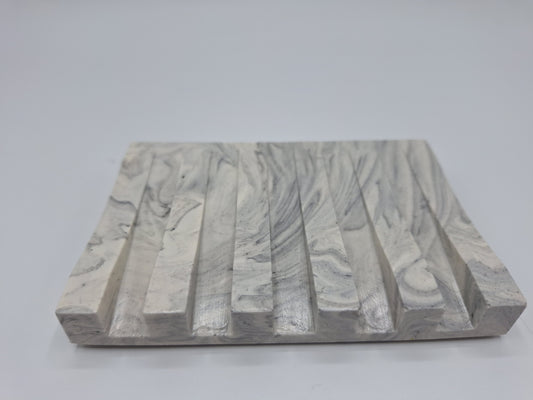 Triumph Jesmonite Angled Soap Dish in Grey Marble