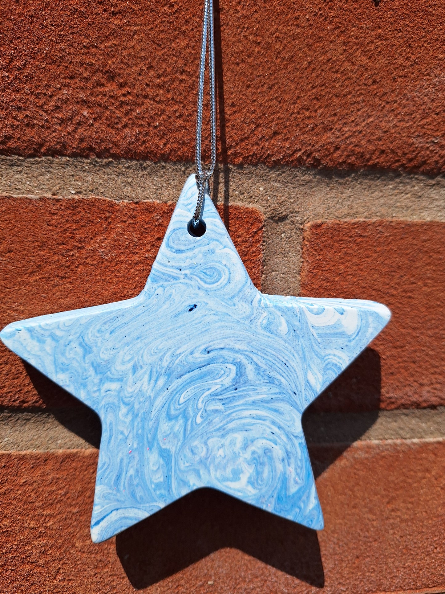 Starr in Blue Jesmonite 10cm Hanging Star Decoration