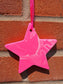 Starr in Neon Pink Jesmonite 10cm Hanging Star Decoration