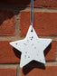 Starr White With Fairy Dust Jesmonite 10cm Hanging Star Decoration