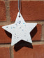 Starr White With Fairy Dust Jesmonite 10cm Hanging Star Decoration