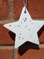 Starr White With Fairy Dust Jesmonite 10cm Hanging Star Decoration