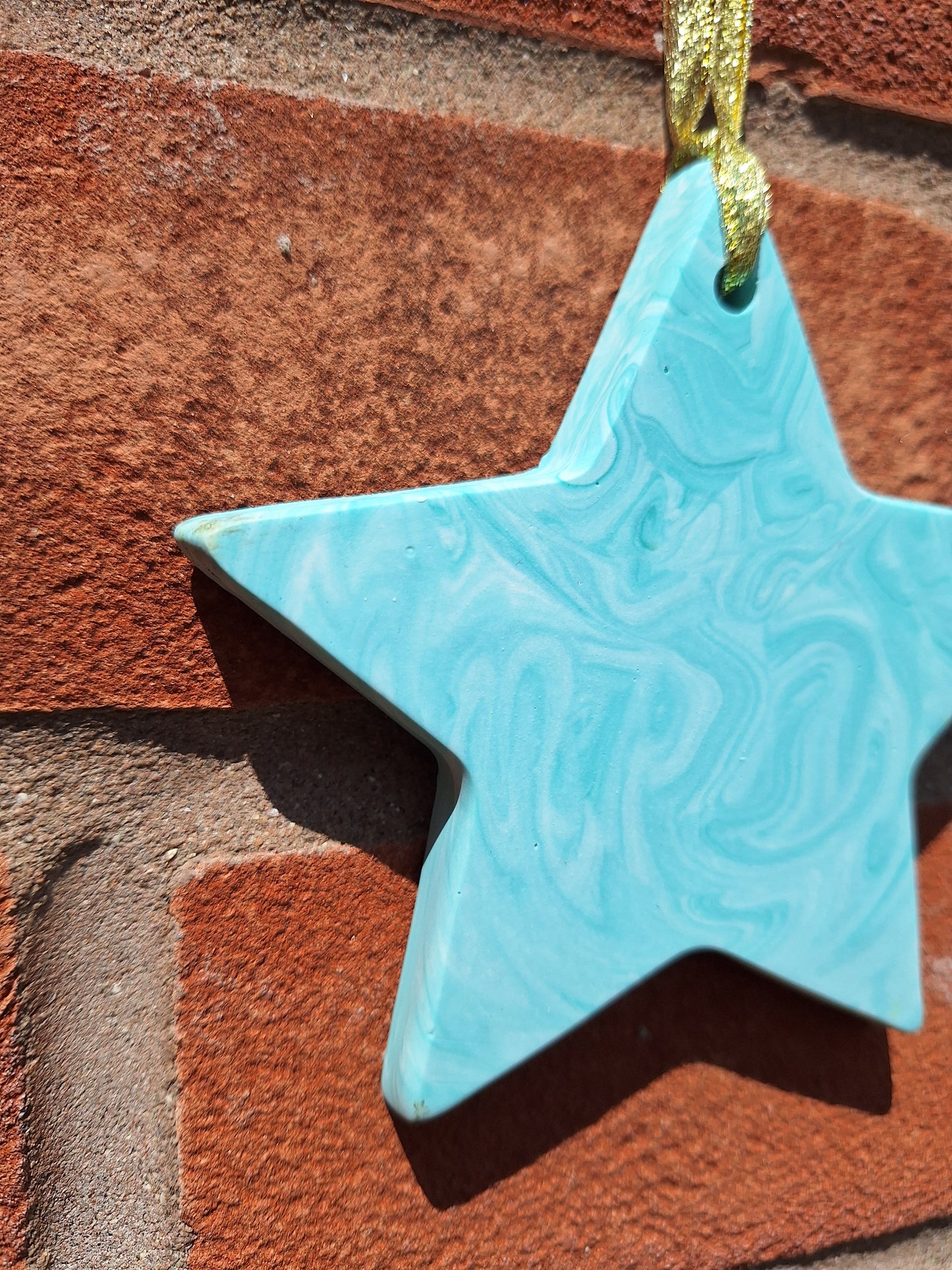 Starr in Green Jesmonite 10cm Hanging Star Decoration