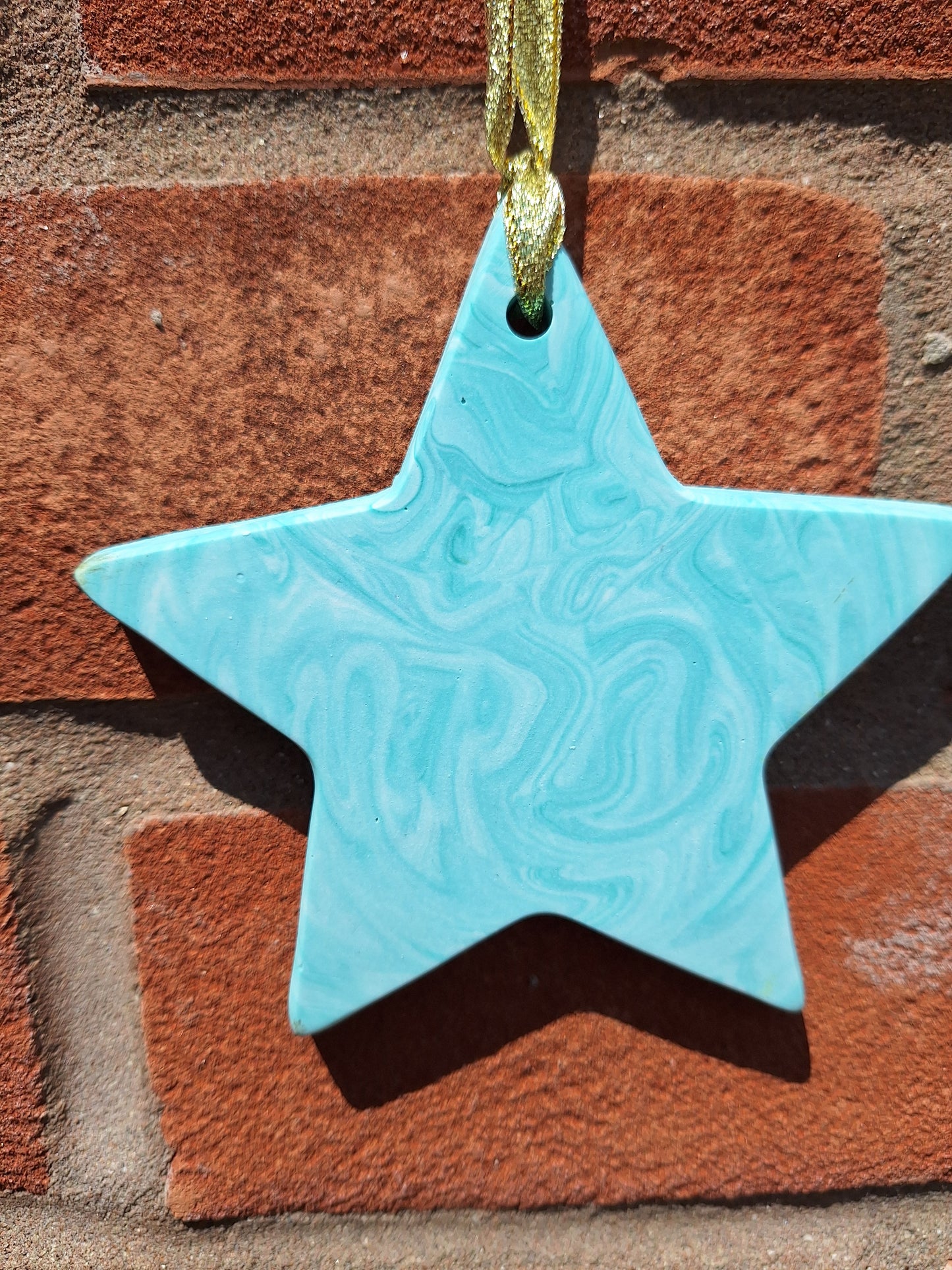 Starr in Green Jesmonite 10cm Hanging Star Decoration