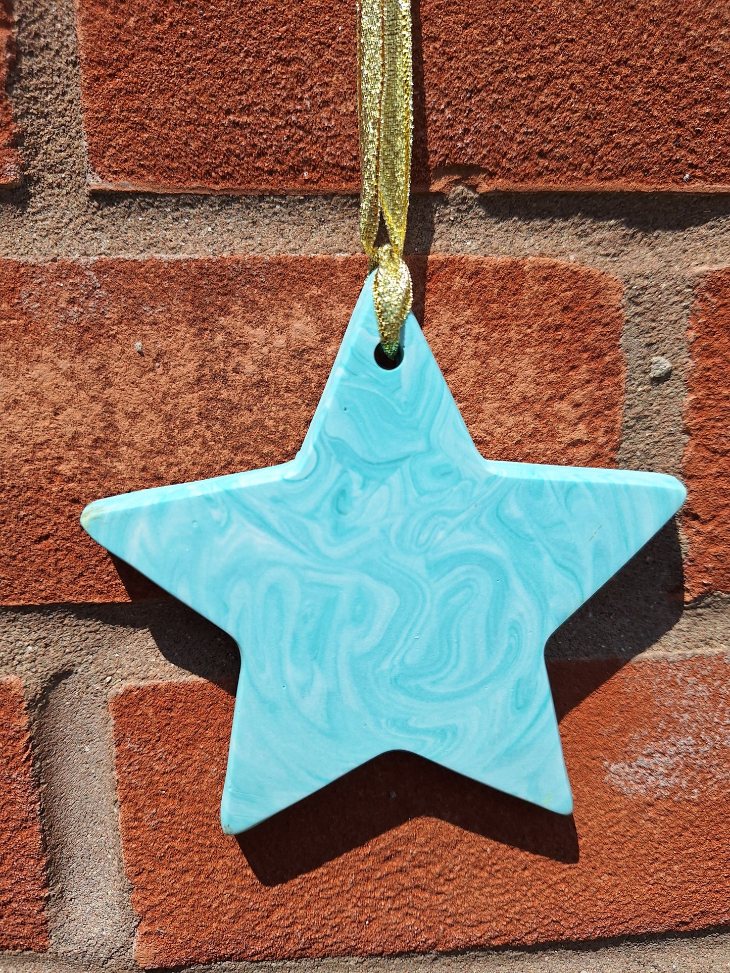 Starr in Green Jesmonite 10cm Hanging Star Decoration