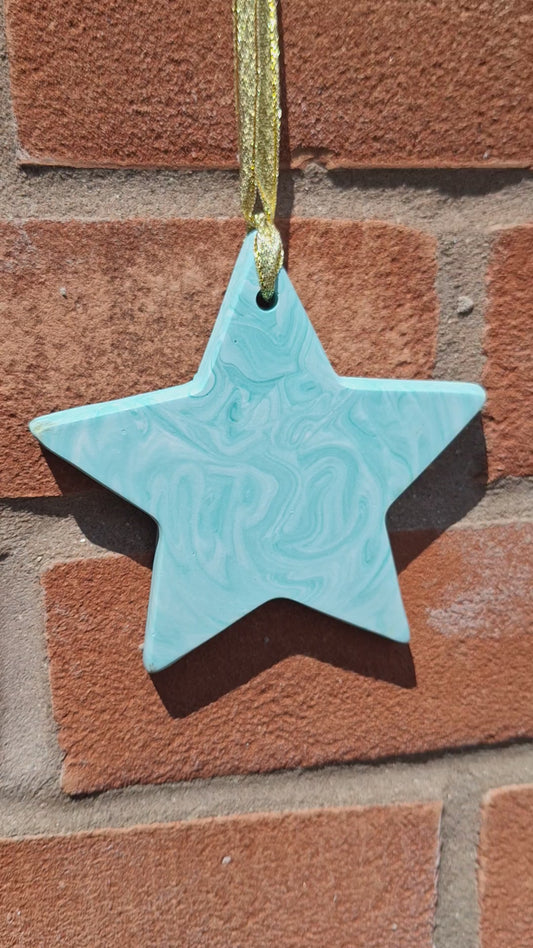 Starr in Green Jesmonite 10cm Hanging Star Decoration